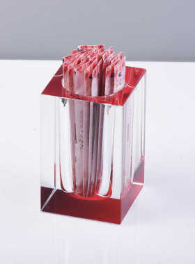方形无盖透明水晶玻璃牙签筒酒店餐厅牙签罐便携式高档彩色牙签盒