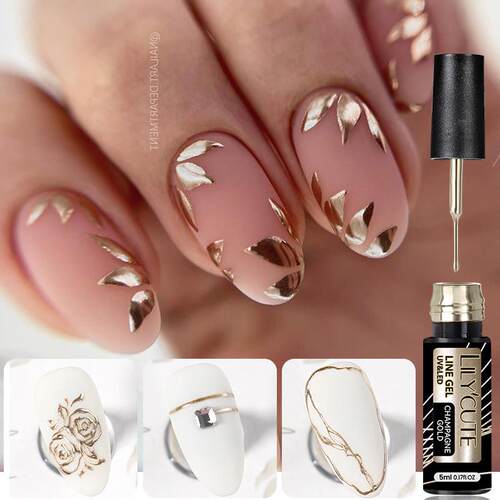 5ml Gold Sliver Metallic Liner Gel Nail Polish French Style