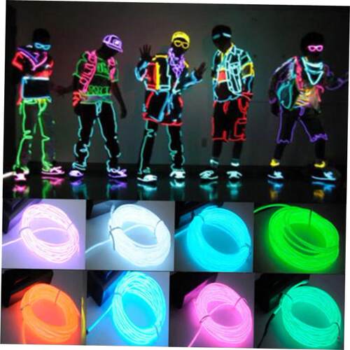 New 3M Flexible EL Wire Neon Light for Dance Party Car Decor