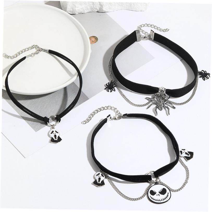 Halloween Dark Bat Ghost Skull pumpkin spider necklace 项链