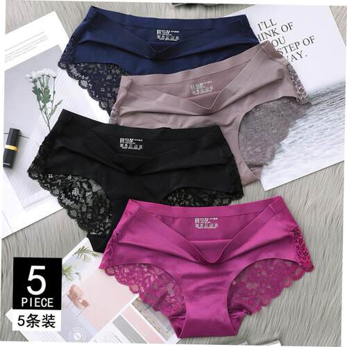 5 pieces Women's Sexy Lace Panties Seamless Underwear Br
