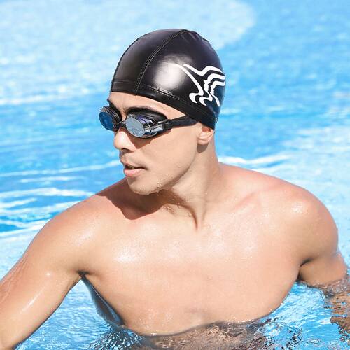Swimming cap Men sunscreen silicone swimming cap goggles set