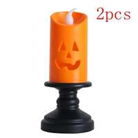 Halloween Lights LED Candle Pumpkin Candlestick Lamp Scery thumbnail 4