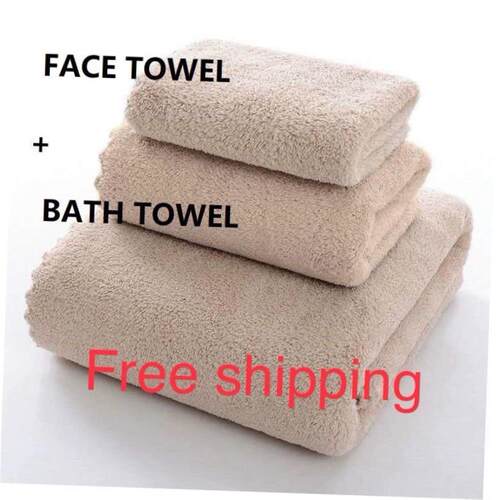 promotion 浴巾 face towel + bath towel set shower towel 2pcs