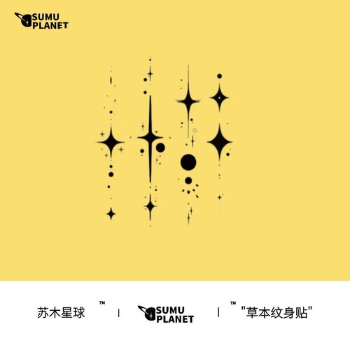 星空小图刺青高级防汗半永久仿真持久纹身贴草本好看男防水纹路女
