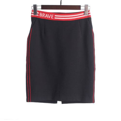夏季女字母收腰开叉时尚半身裙