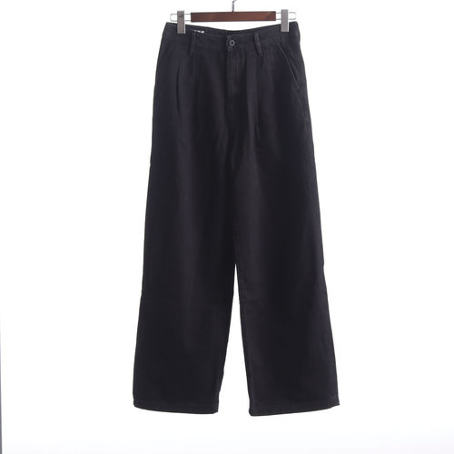 包邮185ABL*011专柜正品女装春秋季高腰阔腿通勤拖地裤黑色牛仔裤