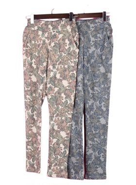 【徐】法系列76FWXZ115女春秋印花松紧腰高腰小脚口裤子