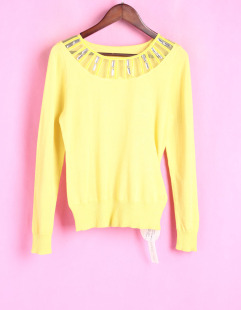 春秋套头圆领长袖 贝系列BYG148611库存女式 万 针织衫 徐08