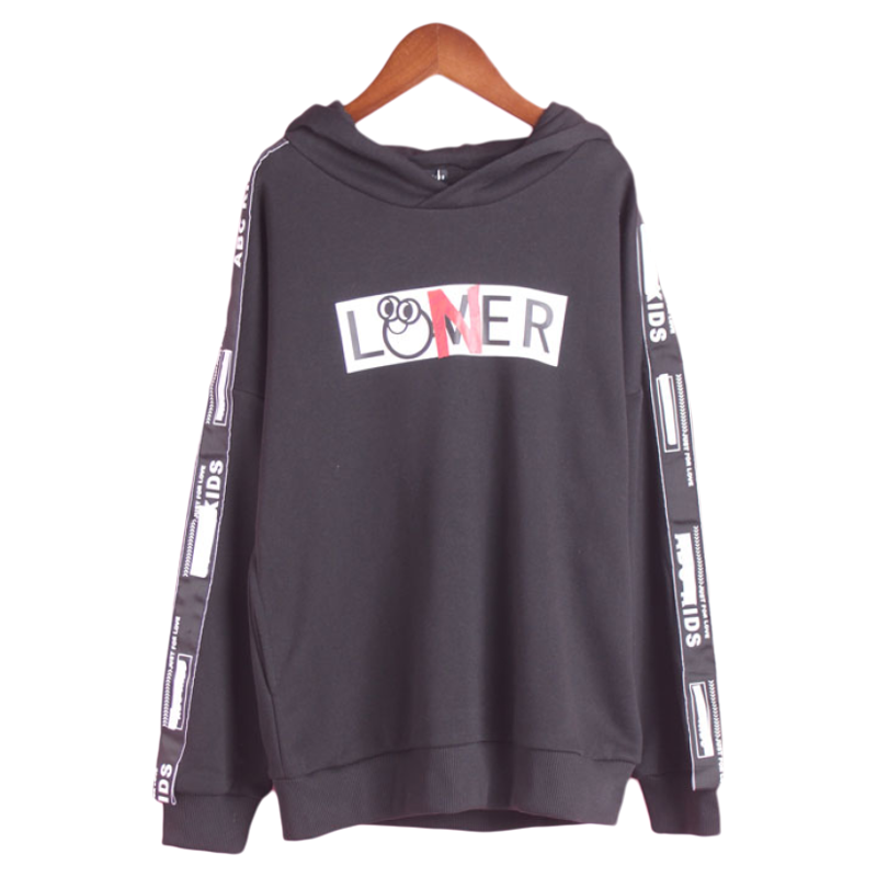 男女童连帽字母国绒卫衣