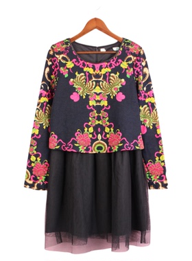 【徐08】十月系列【100SYMM198瑕疵】剪标女春秋圆领孕妇连衣裙