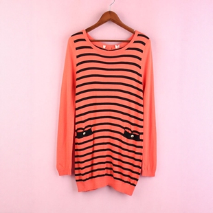 条纹针织衫 100SYMM356上新库存剪标女春秋套头圆领长袖 徐08