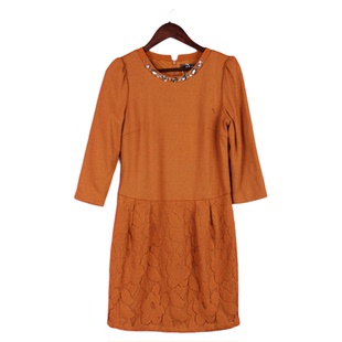 修身 54TW250女折扣秋冬中袖 万 显瘦蕾丝连衣裙大促爆款 徐10