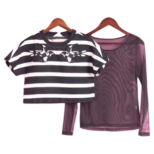 T恤长袖 T系列146TT098春秋女圆领短袖 打底两件套 徐08