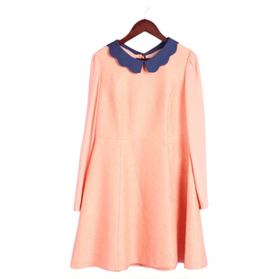 修身 女套头翻领长袖 R系列142104库存清仓春秋新款 连衣裙 徐08