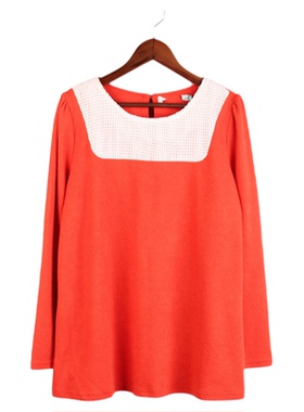 【徐08】100SYMM126库存剪标女春秋圆领长袖拼接肥大孕妇装T恤衫