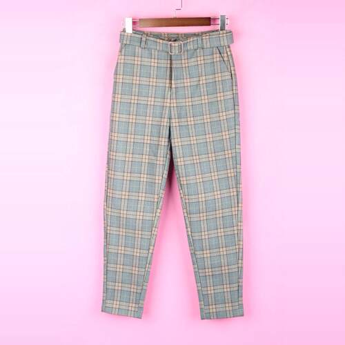 【徐08】百系列BT118309库存女春秋冬季休闲裤通勤格纹裤子