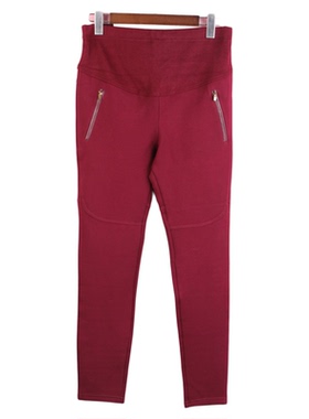 【徐08】十月系列【100SYMM155瑕疵】剪标女春秋酒红可调腰孕妇裤