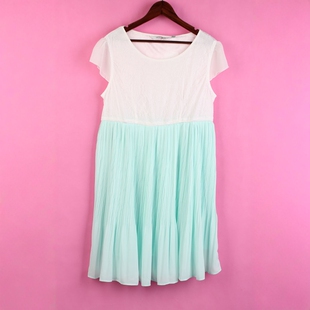 拼接百褶孕妇装 104SYMM019库存剪标上新女夏短袖 连衣裙 徐08