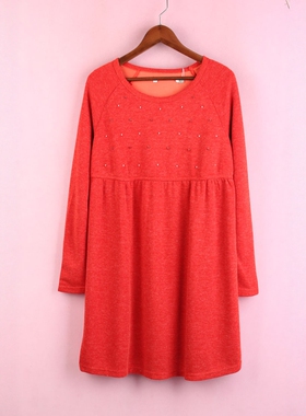 【徐08】100SYMM262上新库存剪标女春秋长袖拼接宽松孕妇连衣裙