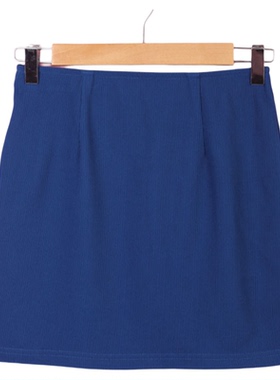 【徐】[万]麦系列63MSL162女夏半身裙宝蓝色包臀短裙一步裙职业裙