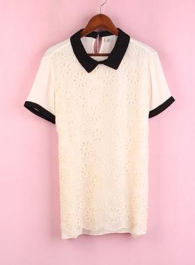 【徐08】100SYMM040上新库存剪标女夏套头翻领短袖孕妇装休闲上衣