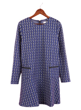 【徐08】104SYMM130剪标女春秋圆领长袖印花孕妇装宽松字母连衣裙