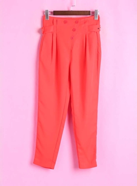 【徐08】卡系列140KFL309标休闲裤春秋季女式高腰休闲红色裤子