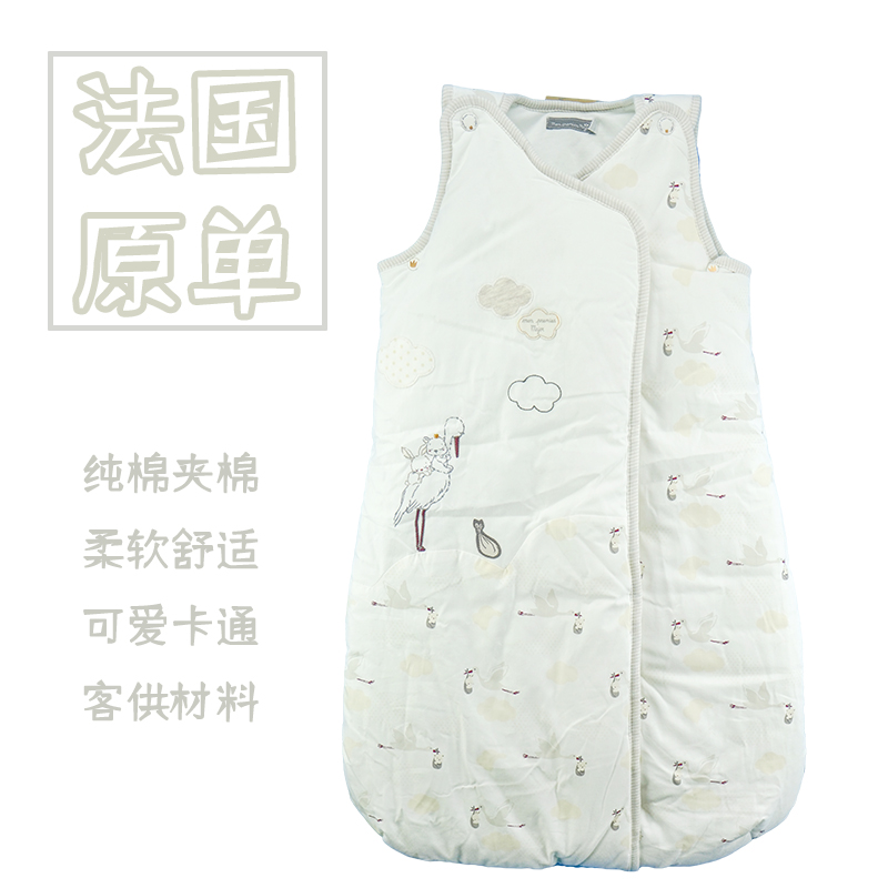 秋冬婴儿睡袋卡通宝宝纯棉无袖抱被儿童保暖背心式加厚防踢被包邮