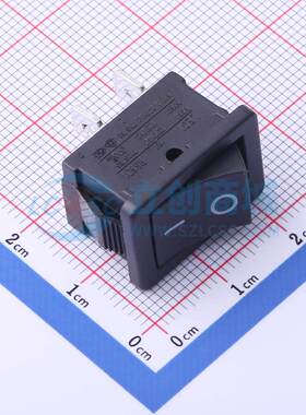 船型开关 RS601A-1010011BB 插件 15*21*13.6mm 2脚跷板开关 黑色