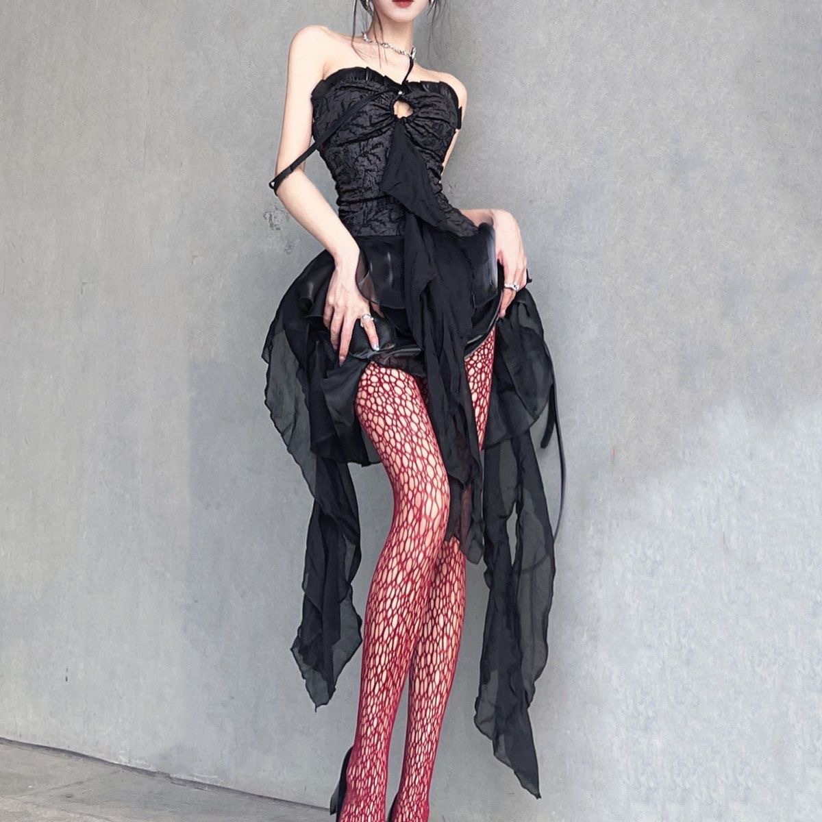 彩色个性镂空性感辣妹网袜