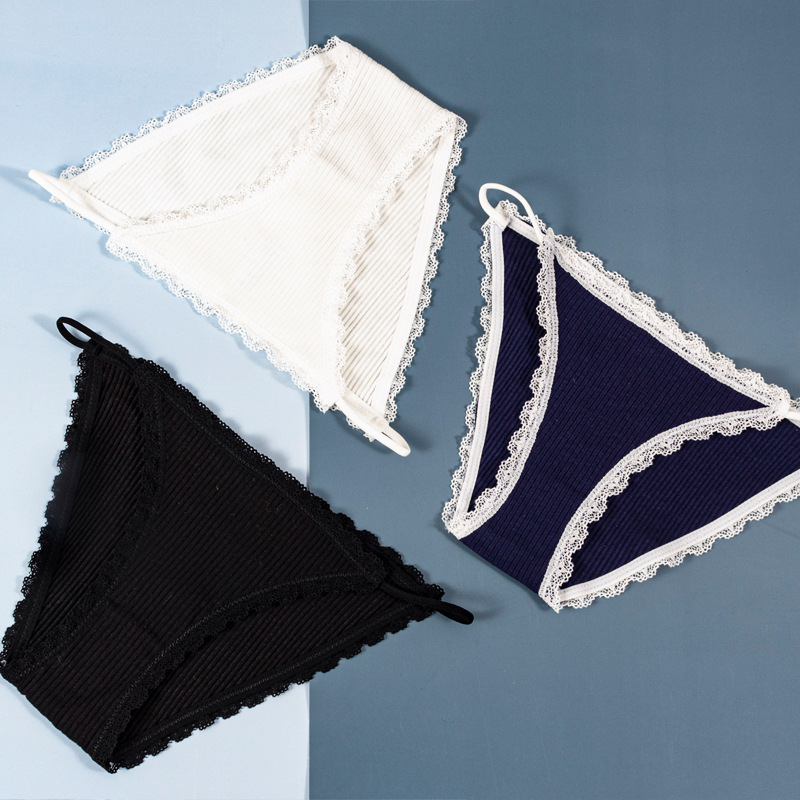 纯棉螺纹性感女士内裤