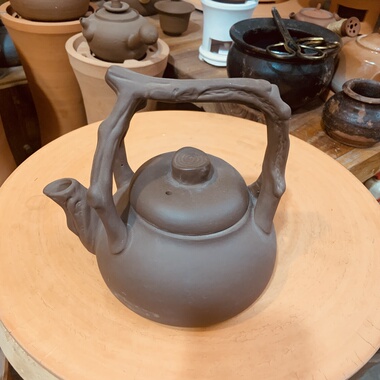 明火紫砂麦饭石提梁壶  烧水壶 茶壶 电磁壶950m l陶壶