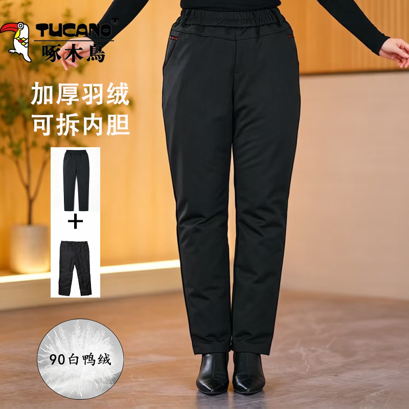 女装长裤妈妈装羽绒裤