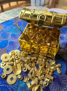 儿童百宝箱仿真财宝工位招财相框配件吸金摆件