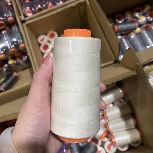 米白色缝纫细线家用402涤纶老式缝纫机手工缝衣平车线大卷