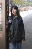 现货加绒工装皮衣外套女宽松PU皮29021P125绒140薄控198绒控218，女装皮衣，艾青服饰
