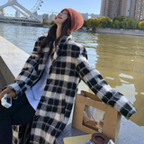 现货已卖开黑白格子毛呢外套高级感赫本风大衣9876P185K288，女装毛呢外套，艾青服饰