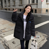 现货标50绒羽绒服加厚中长款纯色长袖连帽29022702P235控398，女装羽绒服，艾青服饰
