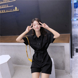 现货2025短裤短袖连身裤纯色工装连体衣裤潮1658822P85控138，女装连体裤，艾青服饰