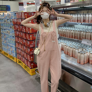 现货 新款兔年春夏款减龄兔耳朵牛仔背带裤1316P100控158图片