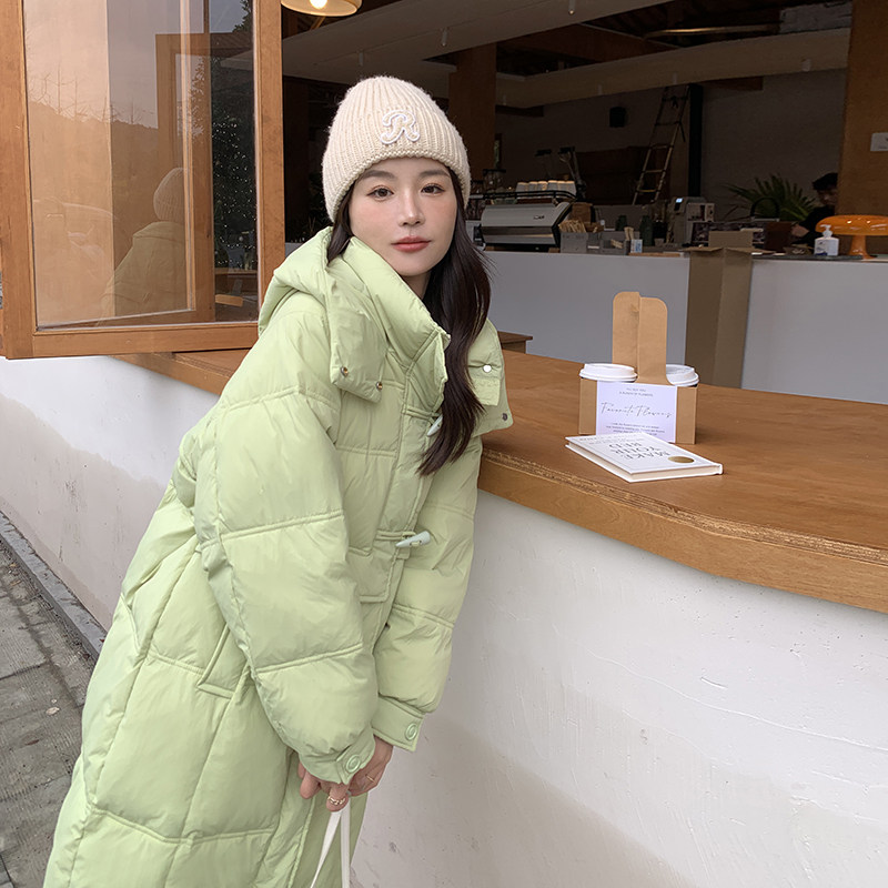 现货大50羽绒服中长款加厚连帽外套29022816P260控398,女装羽绒服,艾青服饰