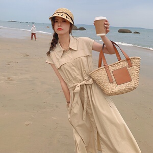 现货 连衣裙女夏新款赫本风气质显瘦中裙153 158P95控148图片