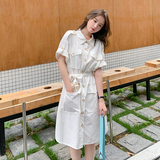 现货夏棉麻工装气质衬衫女士时尚连衣裙16561P80控138，女装连衣裙，艾青服饰