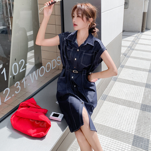 淡人法式气质牛仔衬衫裙女夏季2025新款流行漂亮超好看独特连衣裙图片
