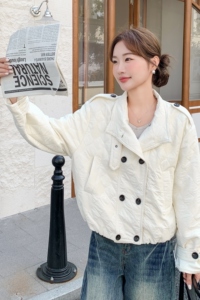 现货 高端欧货菱格棉服冬季新款棉衣夹棉外套女153 6643P165K238图片