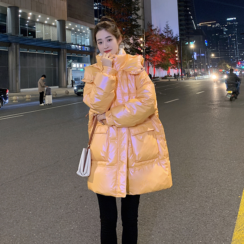 现货不挑人穿中长款连帽羽绒服8252P265控398，女装羽绒服，艾青服饰