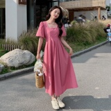 现货冰感杨柳皱面料气质连衣裙时尚百搭长裙1652909P115控168，女装连衣裙，艾青服饰