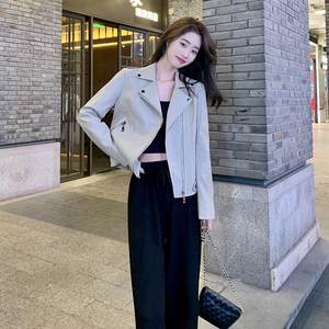 现货 主推 机车PU皮衣女春秋百搭外套皮夹克 8262P120控178图片