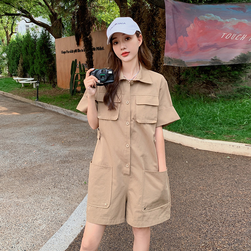 现货时尚连体裤女夏欧货气质减龄工装裤1652978P115控168，女装连体裤，艾青服饰